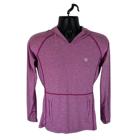 Coolibar Hoodie Purple Heather Small UPF 50 Sun Protection Ltweight Breathable - Picture 1 of 12